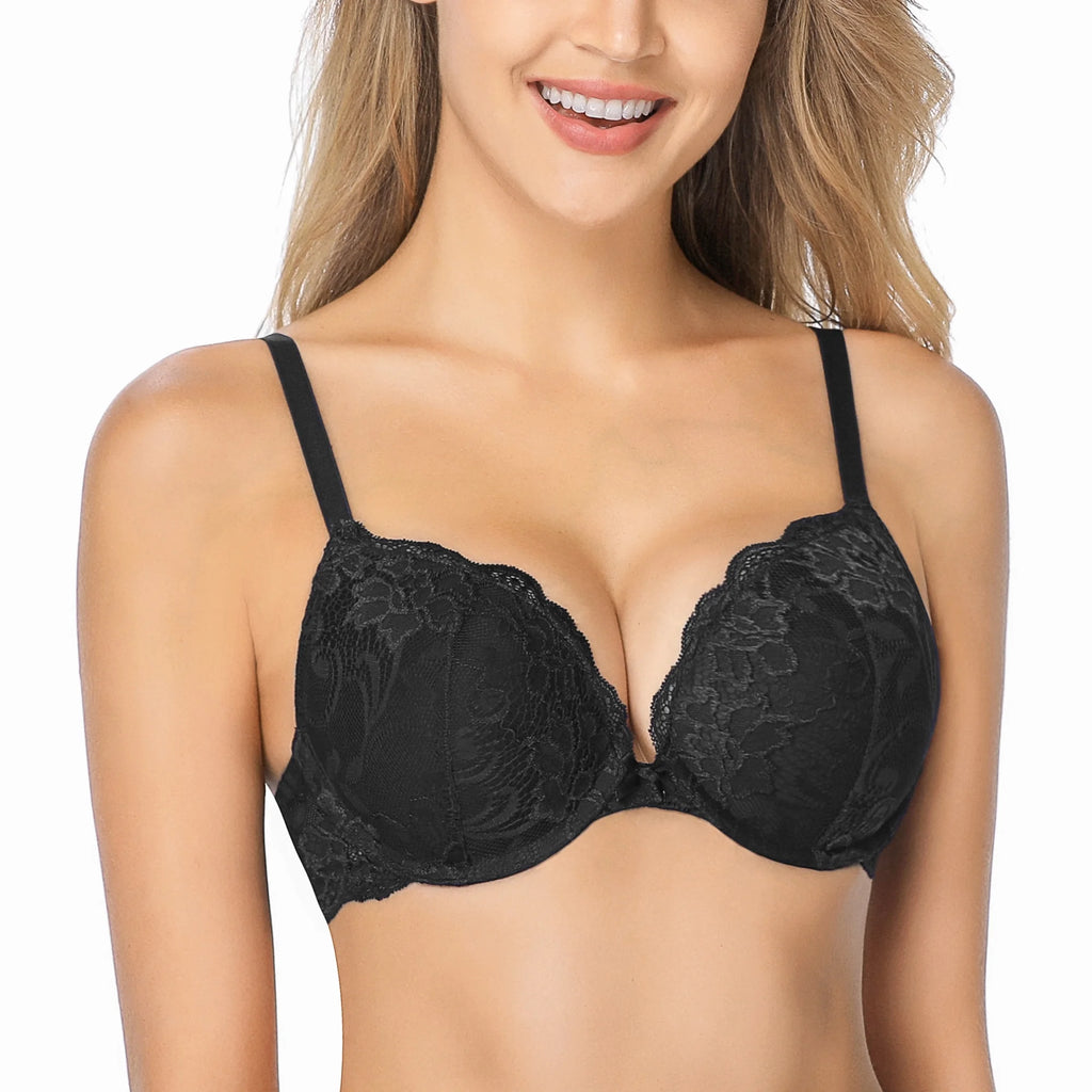 Women's Push Up Lace Bra Underwire Lift Up Bra