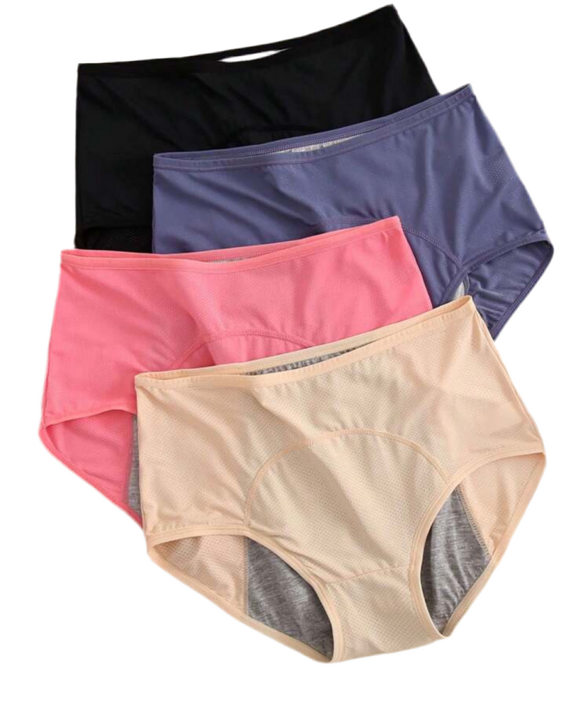 Women Leak-Proof Breathable Solid Color Underwear