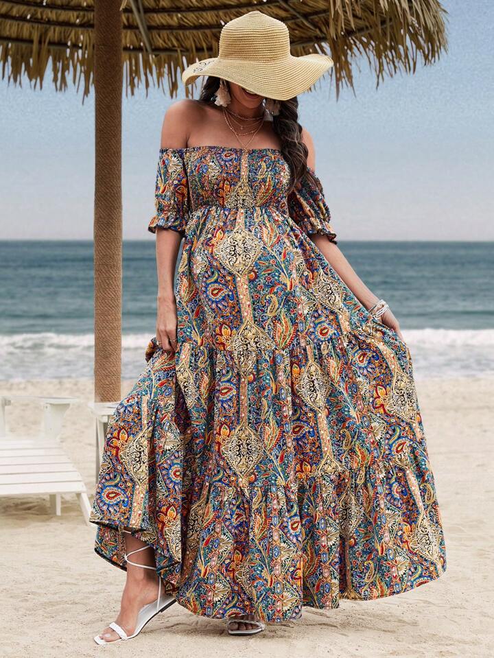 Loos Fit/maternity Floral Dress