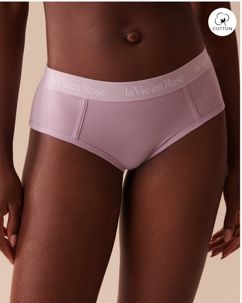 Cotton and Logo Elastic Band High Waist Bikini Panty