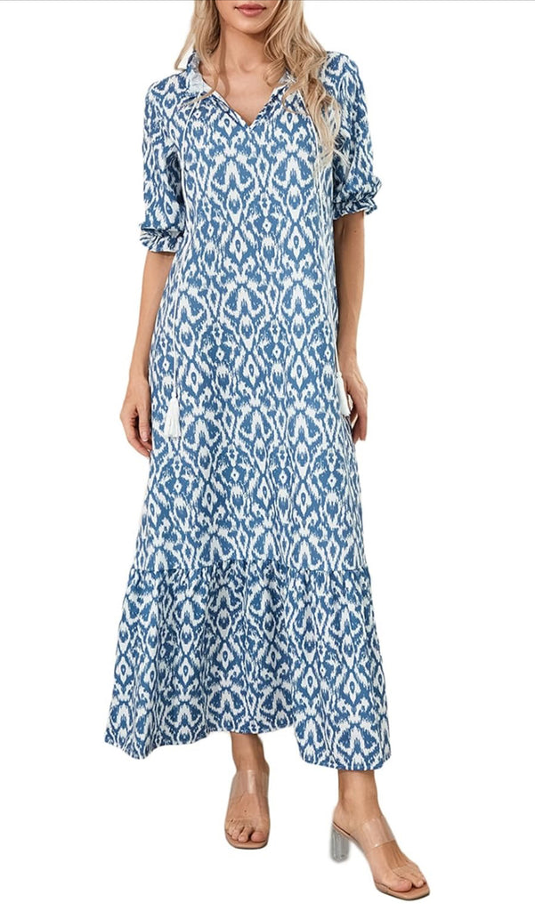 Boho Flowy V Neck Dress